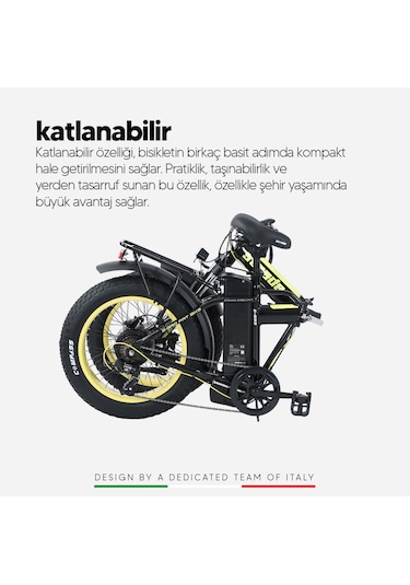 Strada Cycles E-bro HD Fat Bike Katlanabilir 20 Jant Elektrikli Bisiklet