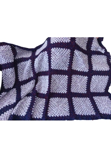 El Örgüsü Renkli Patchwork Büyük Boy Battaniye 135x195 Çok Renkli