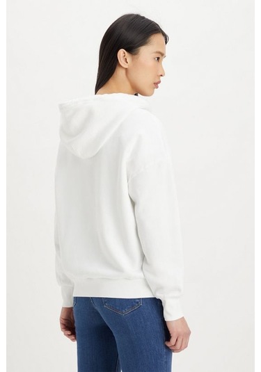 Levi's Kadın Beyaz Kapüşonlu Sweatshirt A4933-0000 Beyaz