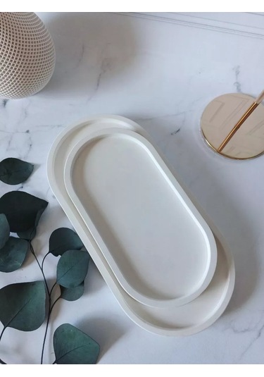 Cre Art Dekoratif Alçı Stand 2 Adet Alçı Tabakçakmak 238936696 Beyaz