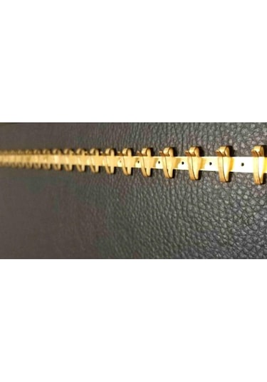 1 Metre Sarı Metal Tesbih , Kolye Ve Zincir Tırnaklı Askısı