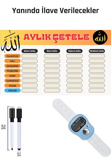 En Etkili Zikirler Yaz-sil Kitabı Silinebilir Kalem, Zikir Matik