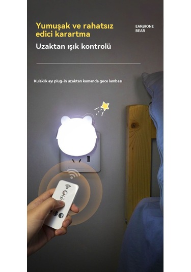 Aurora Işık Kontrollüindüksyon Göz Korumasıyımışışıkuzaktan Kumanda Lambası Sarı