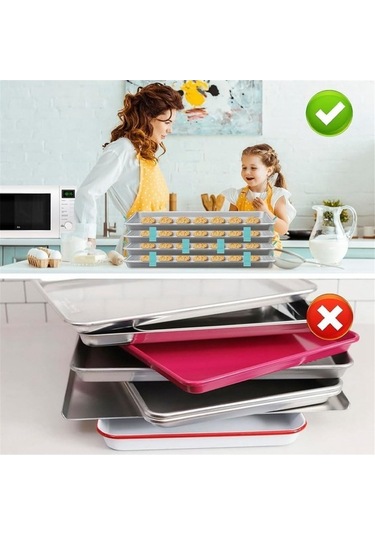 Ulzyvf Tepsisi Mavi Kurabiye Klipsleri, Yeniden Kullanılabilir İstifleme Fırın Tepsisi Mavi