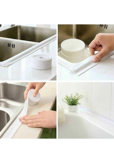 Beyaz Su Sızdırmaz Lavabo Kenar Bandı Kutusuz   3.2M