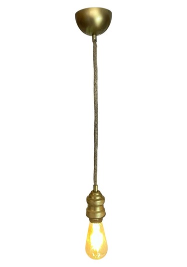 Sarkıt Lale Duy Jüt Hasır Kablo Dekoratif Ampul Dahil Değildir 70cm Metal Ahşap