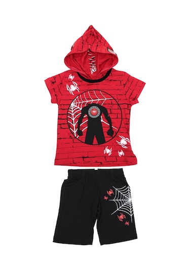 Gigas Erkek Işıklı Kamşonu Fermuarlı Örümcek Adam Detaylı Takım Siyah