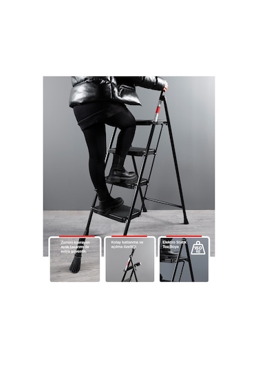 5 Basamak Siyah Merdiven Geniş Basamaklı Eurotower, Et5