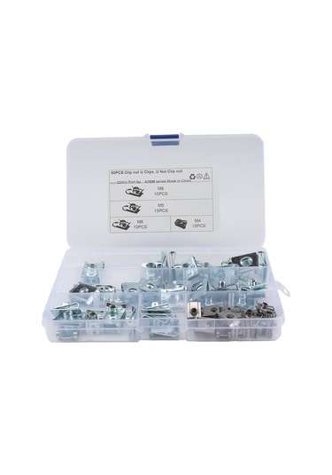 Chognar 80pcs Aracı M4 M5 M6 M8 Spıre Klipler Basak Kurulu U Komu Klipleri - Renk Adı: 50 Pcs
