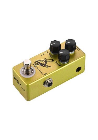 Moskyaudio Golden Horse Gitar Overdrive Efekt Pedalı Full Metal Sarı