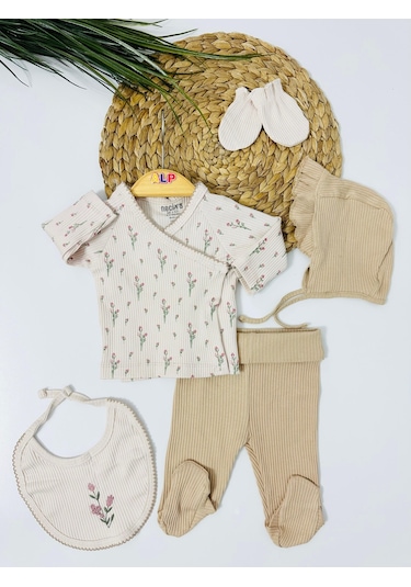 Alpbebe Ottawa 5li Yenidoğan Set - Krem Krem