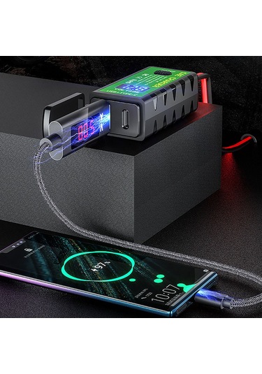 Konesam Motorsiklet İçin Çift Portlu Usb Şarj Cihazı, Pd+qc3.0 Hızlı Şarj, Voltmetre Ve Su Geçirmez Özellikli
