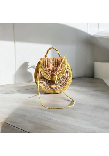 Hasır Çanta, Silindir Çanta, Tasarım Çanta,çok Renkli Hasır El Çantası Hasır