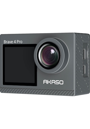 Akaso Brave 4 Pro Dual Screens 4K 30Fps Wi-Fi Aksiyon Kamera ve Süper Aksesuar Seti (Akaso Türkiye 2 Yıl Garantili)