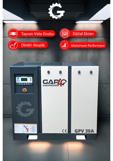 Gap Kompresör Vidalı Hava Kompresörü 30 HP Tek Makine GPV30a