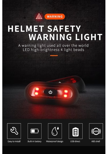 Moto Express Motosiklet Kask Arkası İkaz Ledi