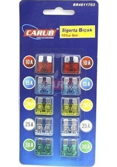 Carub 10'lu Büyük Boy Sigorta Bıçak Seti