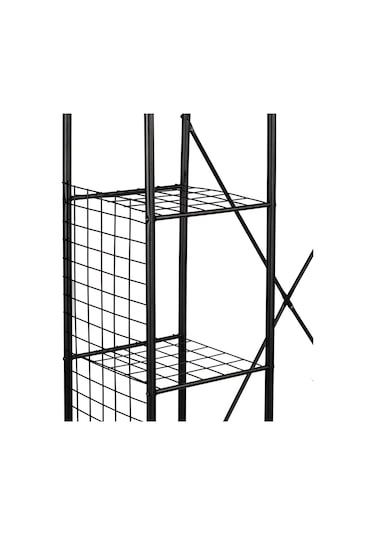 METAL 5 RAFLI AYAKKABILIK ELBİSE ASKILIĞI PORTMANTO VE GARDIROP Siyah