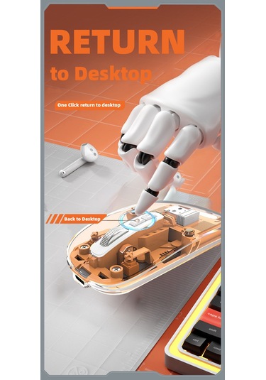 Aurora Type-C Kablosuz Şeffaf Optik Mouse