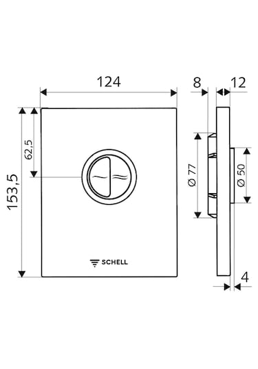 028040699 Schell Wc Kumanda Paneli Parlak Krom