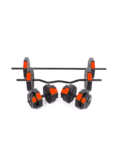 Tanspor 100 KG Halter Full Kısa + Uzun Düz + Z Bar Set-KIRMIZI