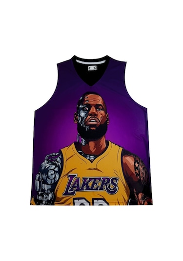 Lebron James Robot İllustrator Dijital Baskı Siyah