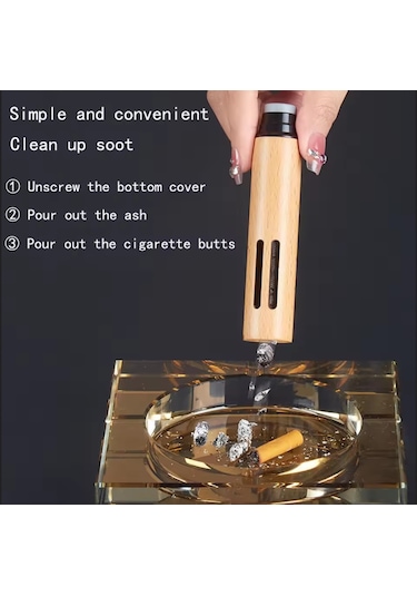 Taşınabilir Araç Ofis İçin Sigara Küllüğü Araç İçi Küllük Ahşap Kül Tablası