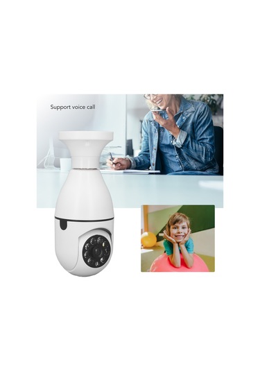Qingmipy E27 Tabanlı İç Mekan Güvenlik Kamerası, Kablosuz Wifi, 360 Derece Görüş, 20m Gece Görüşü, Sesli Konuşma, 100w, 110-240v