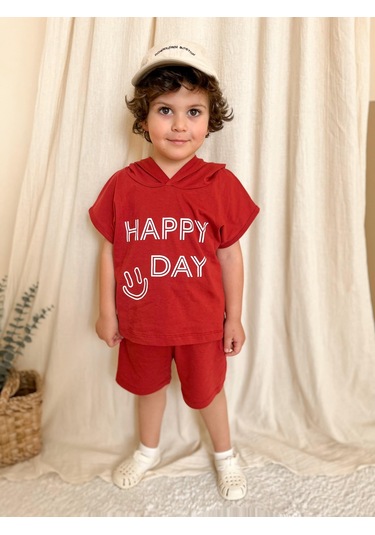 Kapüşonlu Yazlık Baskılı Takım 2404kpsnyzlyk Kiremit