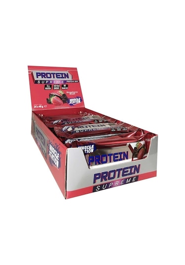 Muscle Station Supreme Protein Bar Çikolata Çilek 40 Gr 24 Adet