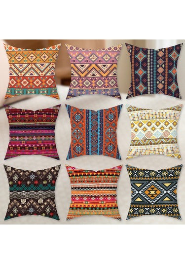 Yeni Sade Tarzda Baskılı Yastık Kılıfı No.48 Ekru