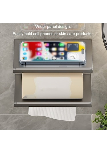 Tongxida Bosphorusboutique Zımbasız Tuvalet Telefonu Sonesi, Kağıt Havlu Depolama Cep Banyo Rafı, 2'li Set Diğer