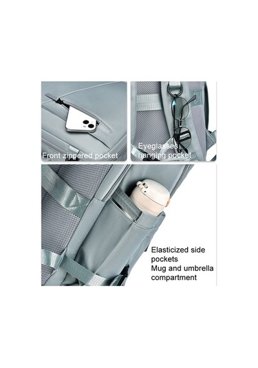 Tongxida Weıxıer B722 Modern Tasarım Büyük Kapasiteli Seyahat Çantası Açık Mavi Açık Mavi