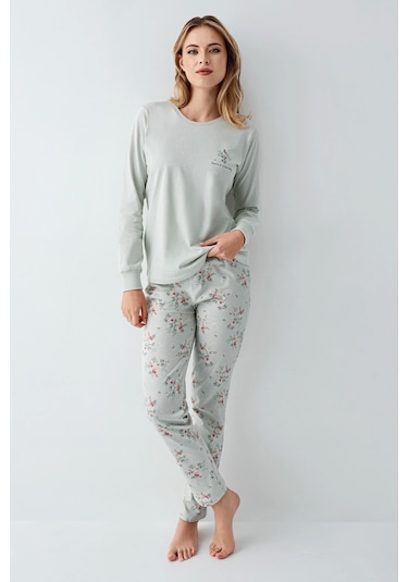 Lenaca Rolypoly 3703-s Kadın Uzun Kol Pijama Takım Yeşil