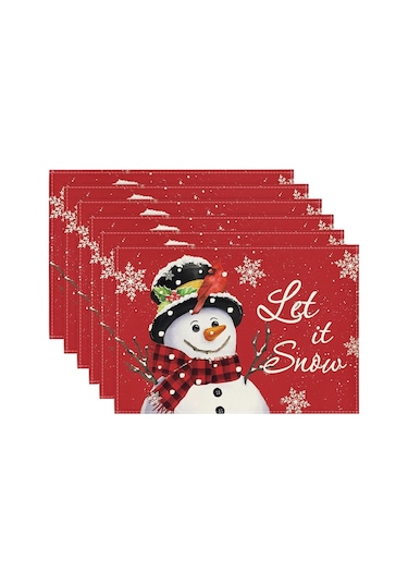 Noel Kış Masa Örtüleri 6 Adet, 12x18ın Noel Tatil Masa Örtüleri Diğer