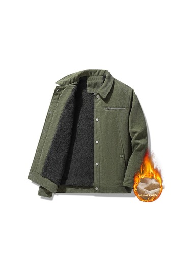 Yakalı Erkek Günlük Kadife Ceket Gri