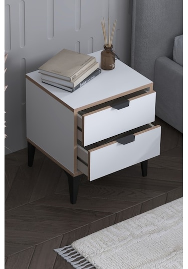 Arden 2 Çekmeceli Komodin Beyaz