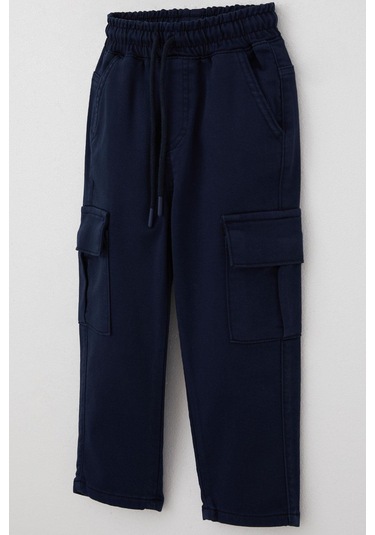 Breeze Erkek Çocuk Pantolon Kargo Cepli Beli Lastikli 1.5-5 Yaş, Lacivert Lacivert