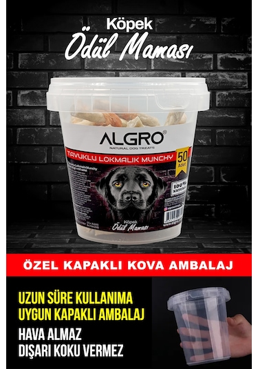 Algro Tavuk Göğüs Etli Lokmalık Munchy Stick 50 Adet 3 Kova