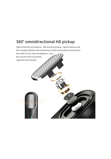 Maiyame Kablosuz Mini Mikrofon - 360 Ses Toplama, Gürültü Azaltma, Type-c Uyumlu, Youtube & Canlı Yayın İçin