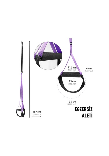 Rebuwo Suspension Trainer Cross Training Egzersiz Seti Mor