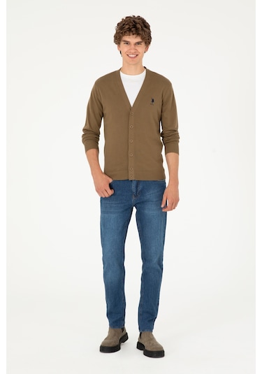 U.s. Polo Assn. Erkek Haki Hırka Triko 50293531-vr027 Haki