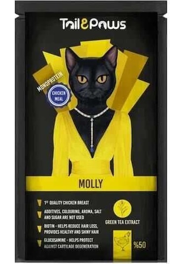 Tail Paws Molly Tavuklu Pouch Kedi Maması 80 G