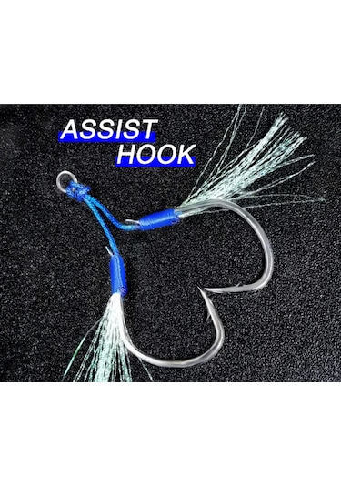 Dev Balıklara Dayanıklı 2/0 4/0 Assist Hook Güçlü Jigging İğne Çifti 2 Çift