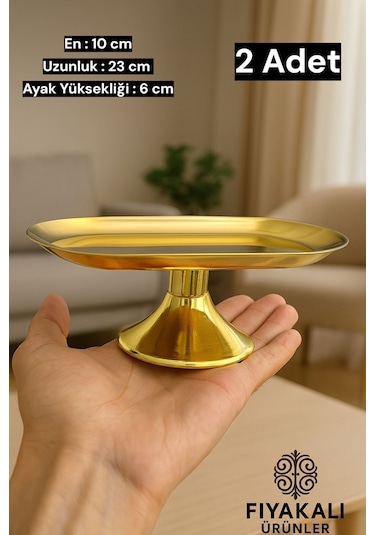 10x23 Cm Ayaklı Kayık Gold Sunumluk,çerezlik,kahvaltı Tabağı,sunum Tabağı,kozmetik,takı Tabağı Gold