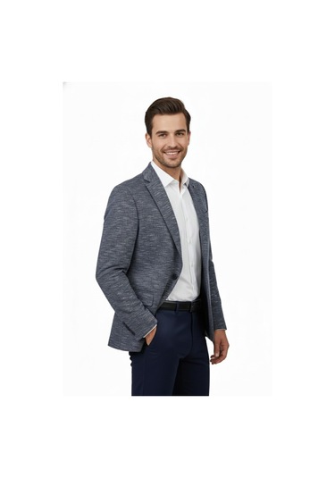 Erkek Tek Spor Ceket Çift Yırtmaçlı Bgl-st04981 Lacivert