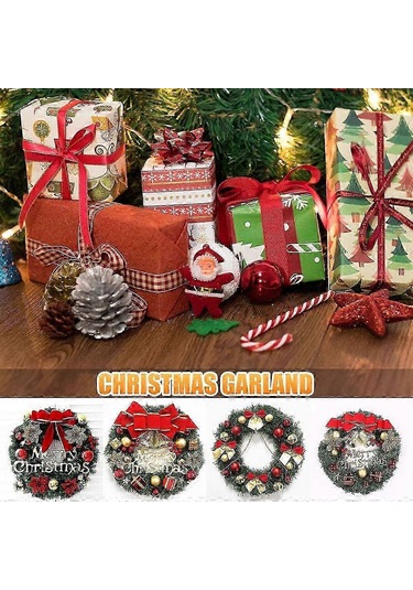 Wjtg Kapı Çelengi Noel Noel Dekorasyon Çelengi Noel Çelengi Noel Çelengi Çanlı Noel Çelengi Noel Dekoratif Çelengi 30c