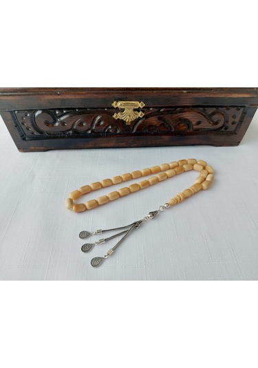 Soma Tesbih İbrahim Uysal İmzalı Halkalı İmame Gümüş Püskül Narçıl Tesbih7x11