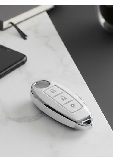 Nissan Qasqhai J10 J11 Micra Note Pathfinder Juke Xtrail Infinity 3 Buton Nano Anahtar Kılıfı Beyaz