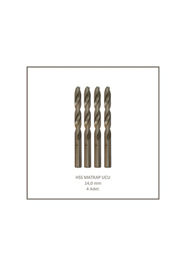 Hss Matkap Ucu 14 Mm, Metal, Ahşap, Plastik İçin 4 Adet